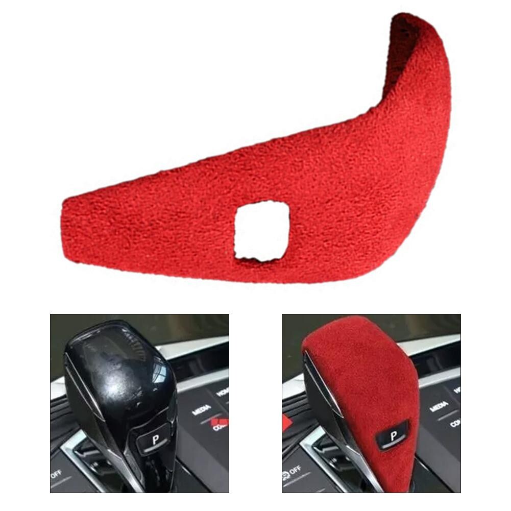 Red Suede Leather Gear Shift Knob Handle Trim Cover for bww 20-23 F44 F40 M235i