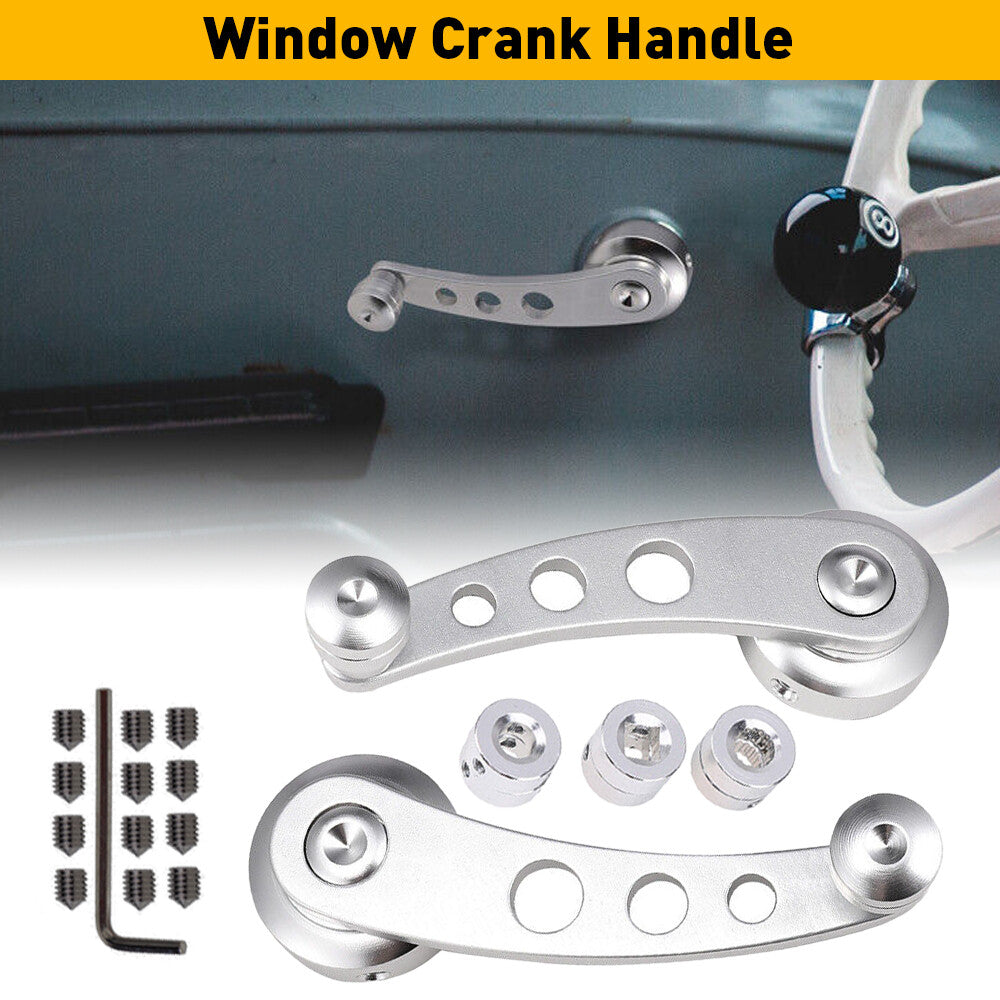 A pair of aluminum billet manual window crank windings for car and truck glass doors