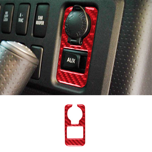 Red Power Socket Trim Panel Carbon Fiber Interior for Toyota FJ Curiser 2007-21