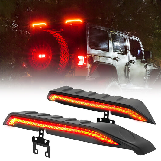 High Mount Roof LED Brake Tail Lights Turn Reverse for 07-18 for Jeep for Wrangler JK