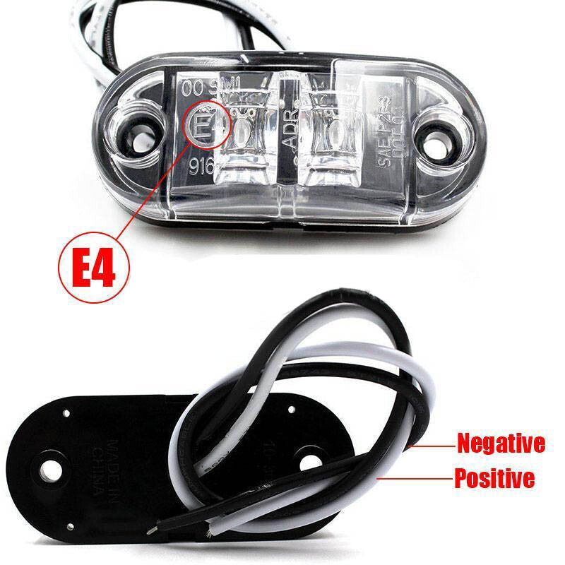 10X Red White Amber LED Side Marker Light RV Truck Trailer Lamp 12-24V
