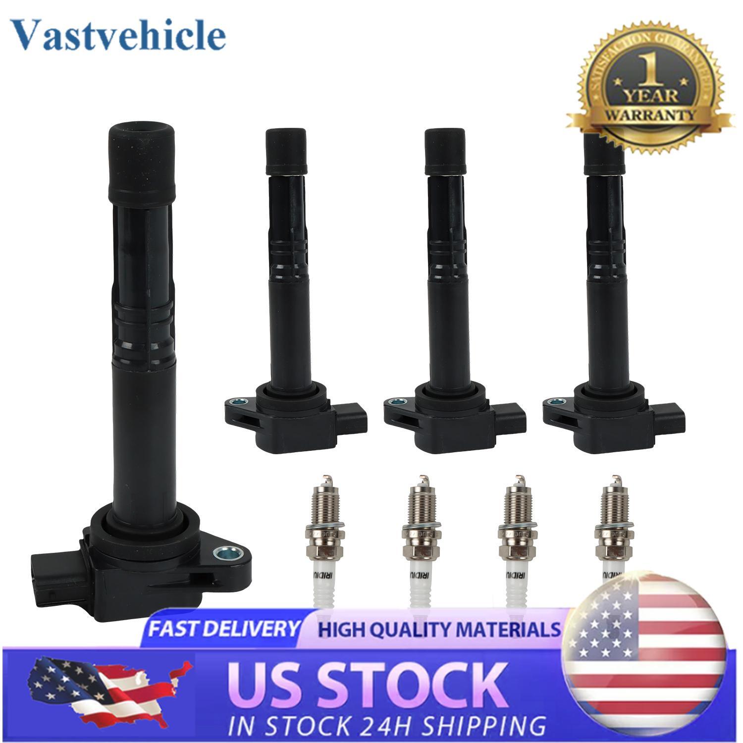 4X Spark Plugs and Ignition Coil Pack For 2003-11 for Honda for Civic Element CR-V UF311