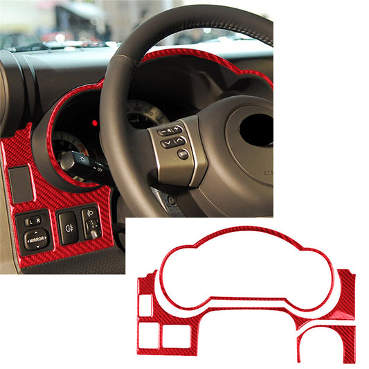 For Toyot@ FJ Cruiser 07-21 Red Carbon Fiber Dashboard Speedometer Surround Trim