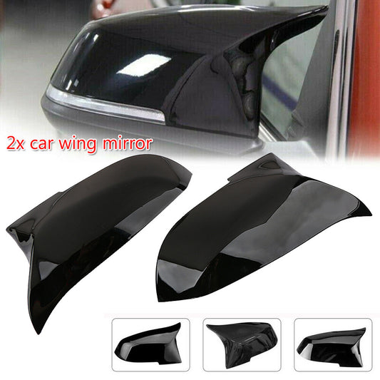 2xRear Wing Mirror Cover Door Cap for BMW F20 F21 F22 F30 F32 F36 Gloss Black
