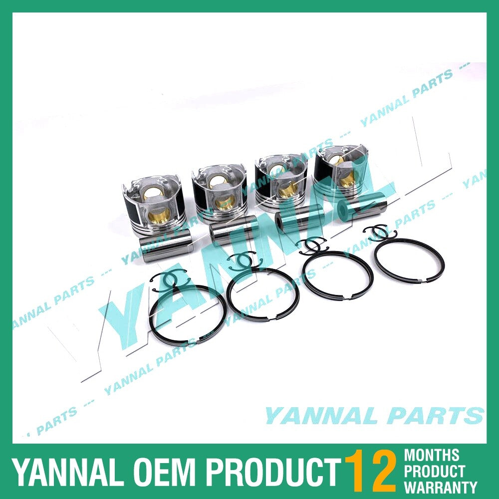 3-piece piston with piston rings + 0.5 mm for Mitsubishi K3E engine (extra-large size)