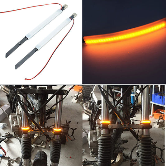 2Pcs Motorcycle Amber Yellow LED light Fork Turn Signal Ring turn Signal lamp