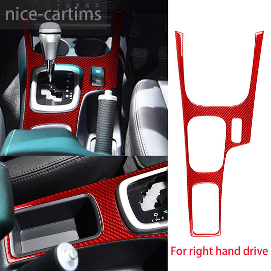 For Toyot@ Hilux Revo 15-21 RHD Red Carbon Central Control Gear Shift Panel Trim