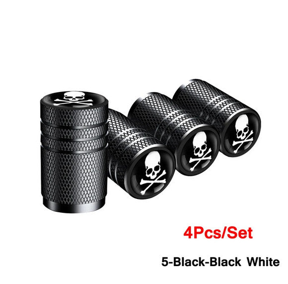 4-piece car tire valve cover rod air dust cover dice black for BMW