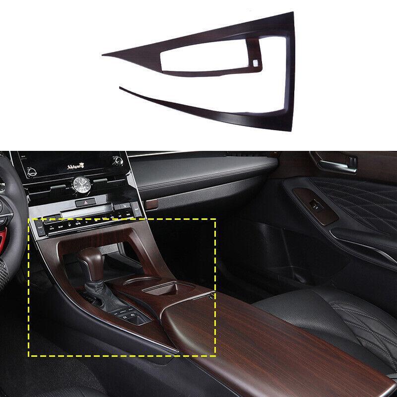 Red Wood Grain Console Gear Shift Frame Cover Trim for Toyota for Avalon 2019-2021