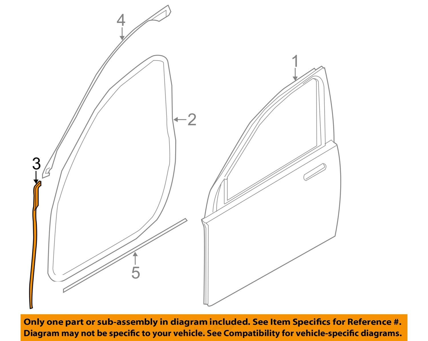 for BMW 760Li Front Door Weatherstrip Seal Left 51767177935