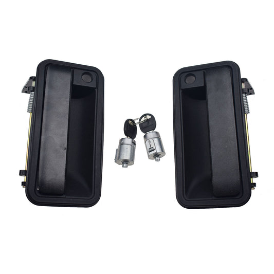 for Chevrolet for GMC Pair Front Exterior Door Handles + Ignition Lock Cylinder Set