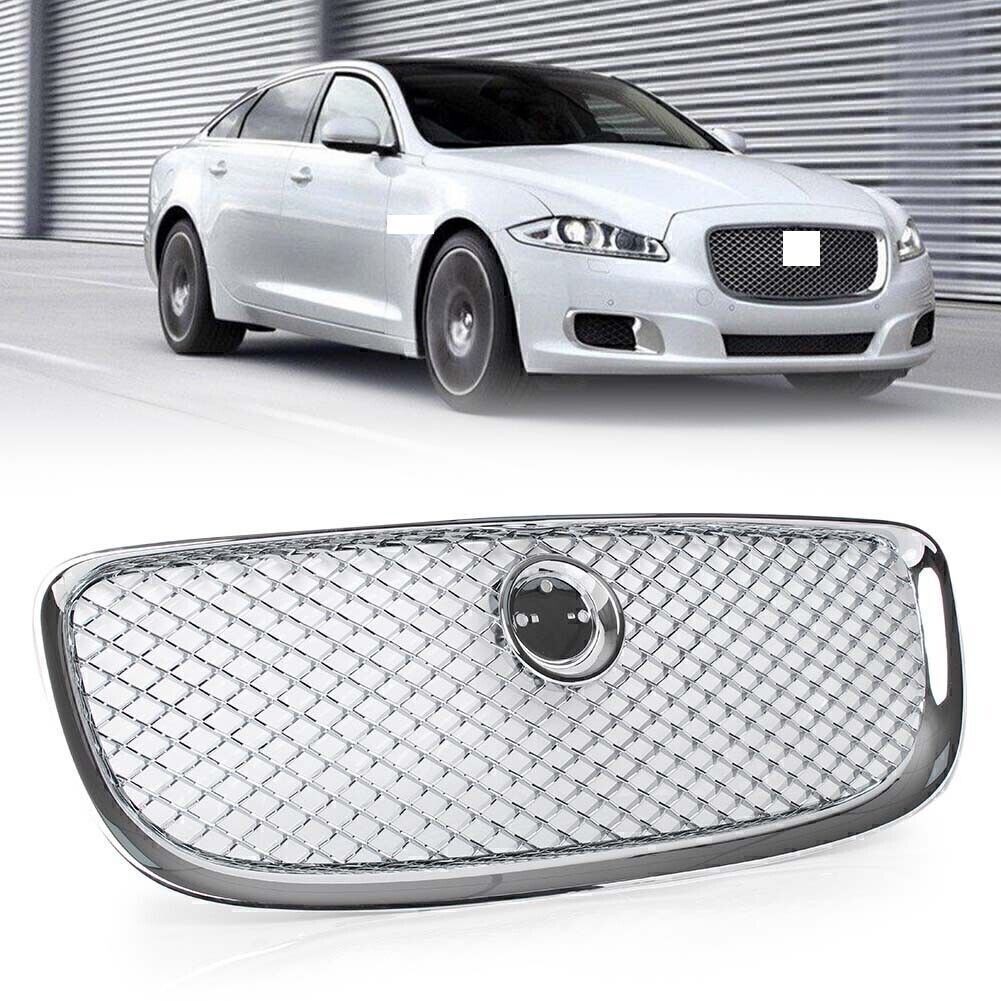 Front Center Grille Plastic Mesh Grill Fit for Jaguar XJ 2010-2015 Chrome US