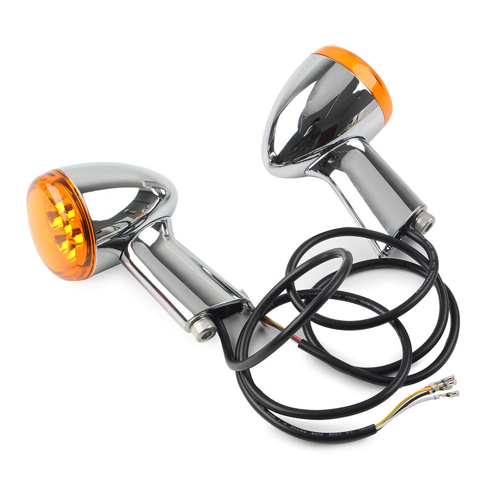 LED Blinker hint for Harley Sportster XL 883 1200 92-22 Chrom+Gelb