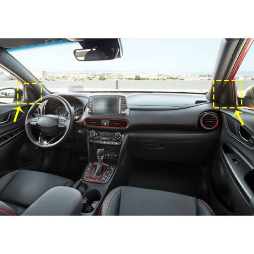 2for Hyundai Kona 2018-2022 Carbon Fiber Front Triangle A-pillar Cover Trim ABS
