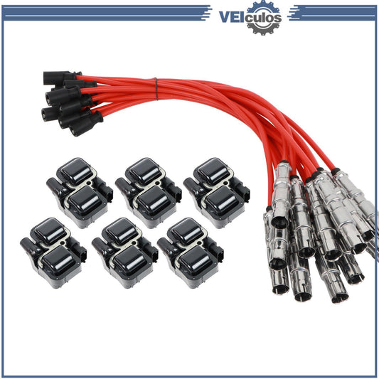 6pcs Spark Coils  12Pcs Plug Wire Sets for Mercedes-Benz C CL CLK ML Class