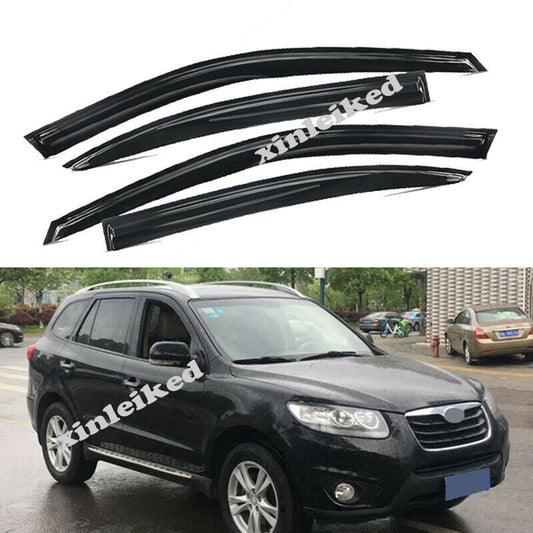 4P for Hyundai Santa Fe 2006-2012 Black Window Vent Visors Sun Rain Wind Guards