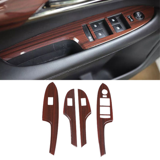 for Cadillac ATSL 2014-17 Peach Wood Grain Door Window Switch Lift Cover Trim 4P