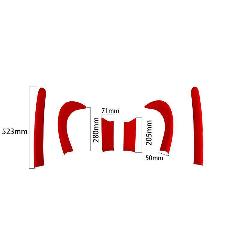 for Mini Cooper F56 2014-2019 2020 Red Suede Inner Door Panel Cover Trim 6PCS