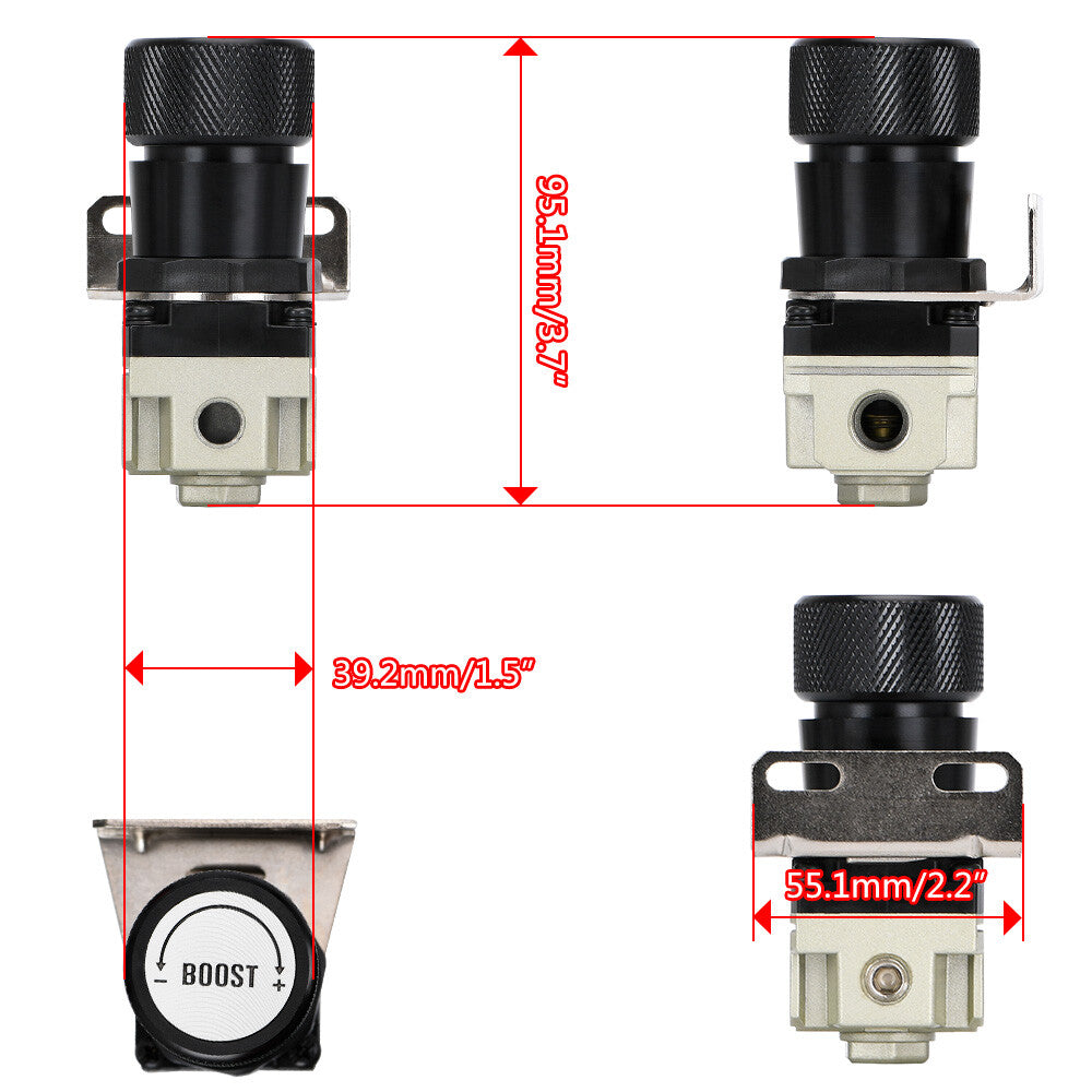 T2 Universal Manual Gauge Turbo Boost Controller 1-150 PSI SR20DET SR Black