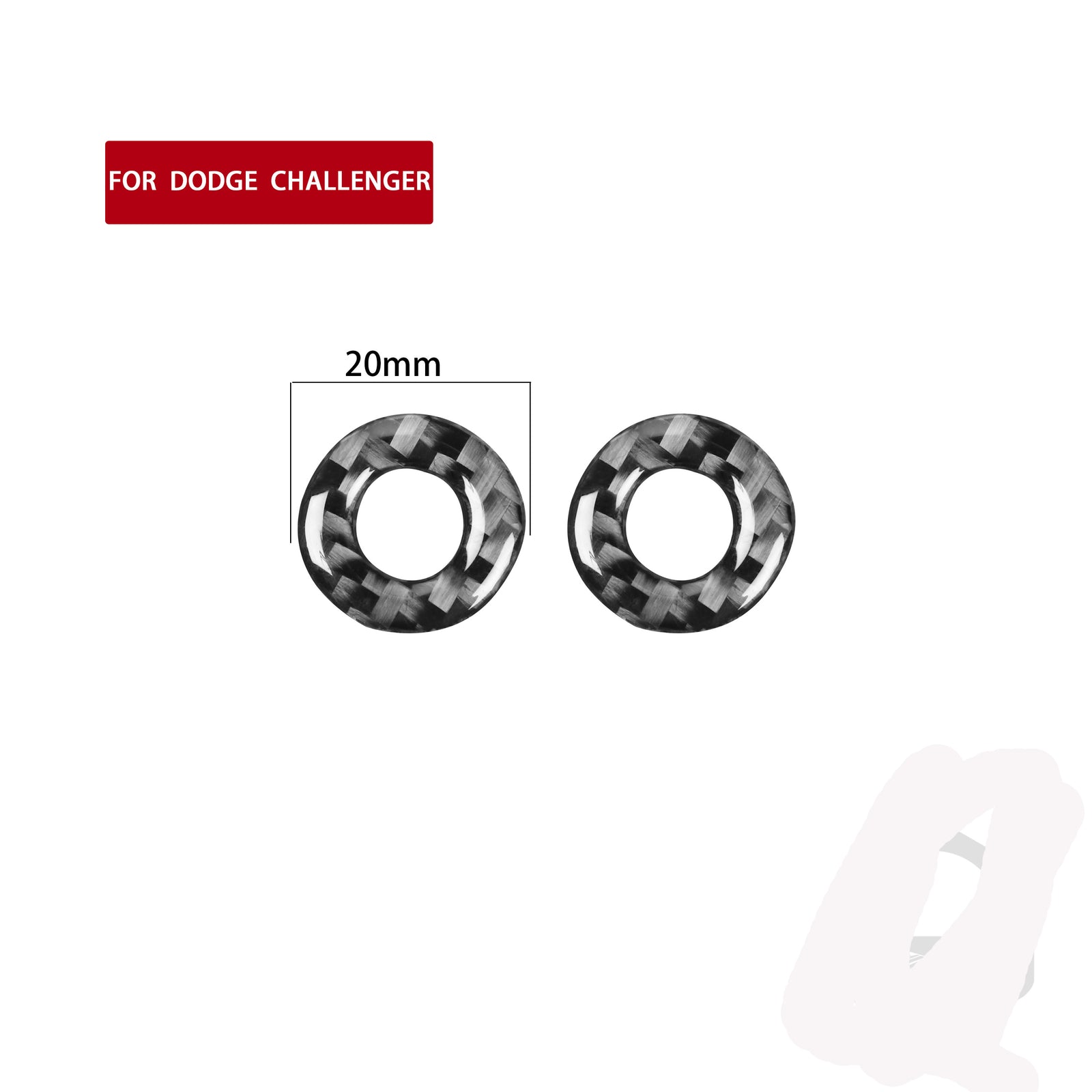 2Pcs Carbon Fiber Interior Door Locker Cover Trim for Dodge for Challenger 2008-2014