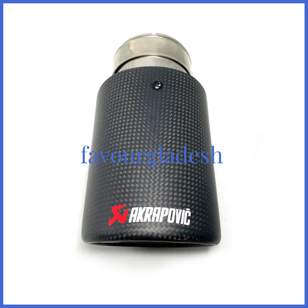 1PCS Akrapovic Glossy Carbon Fiber Exhaust tip 63-114mm Universal End Tail pipe