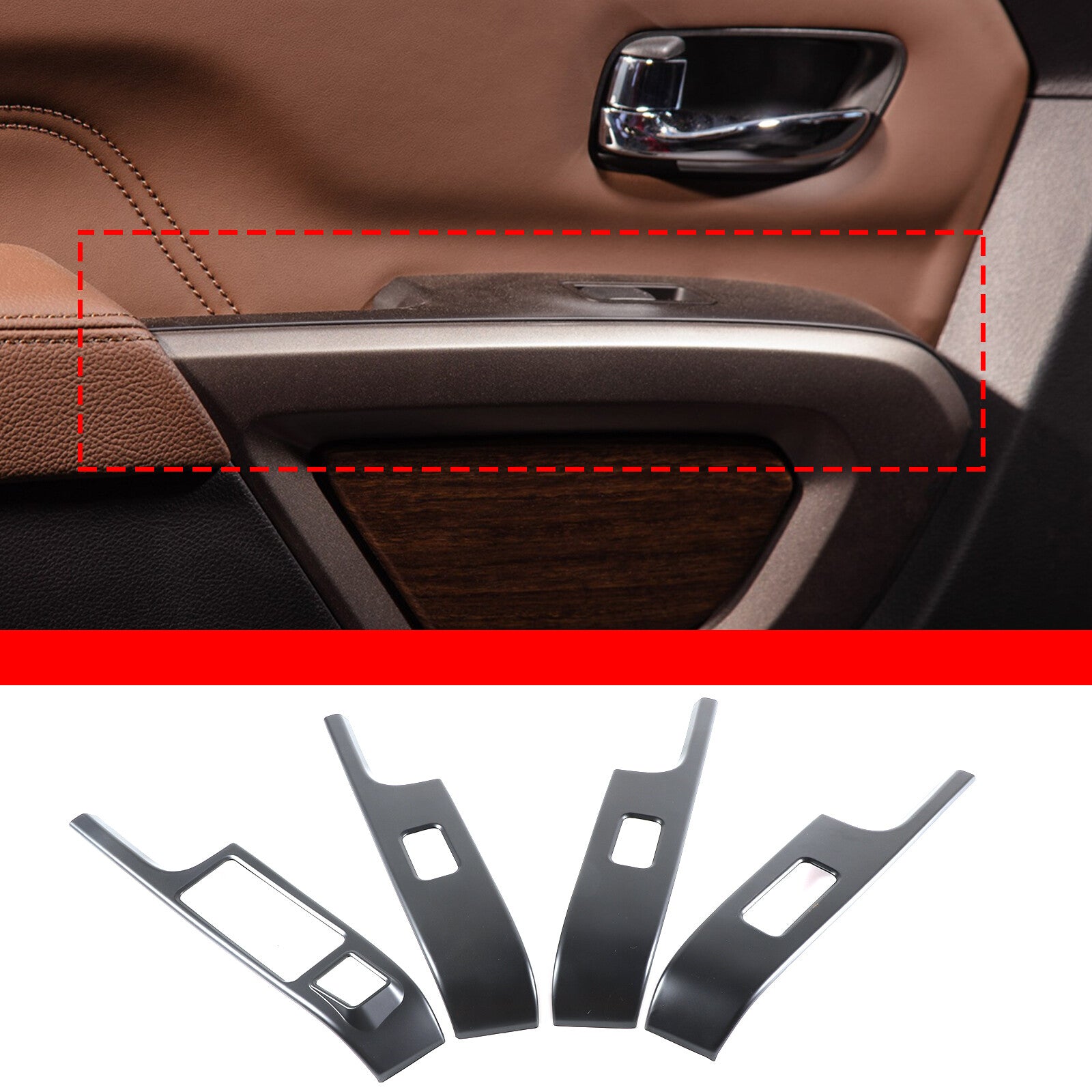 Gloss black door handle trim for Land Rover Discovery 4 LR4 2010-16