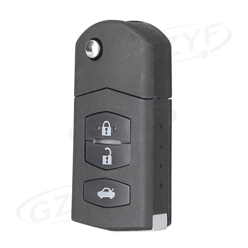 Remote Flip 3 Buttons Key Shell Key Case Black Fit for MAZDA 3 5 6 2004-2013 Car