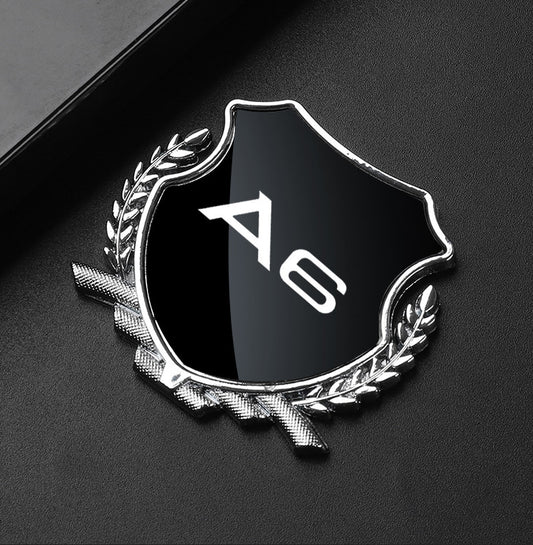 Black side fender and window badge decals for Audi for A6 cars.