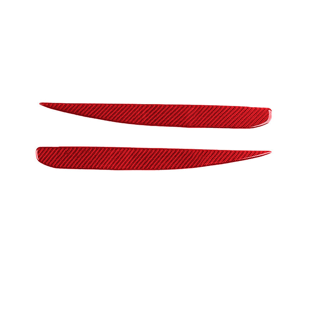 2Pcs Red Carbon Fiber Headlight Eyebrow Cover Trim for Honda S2000 2000-2009