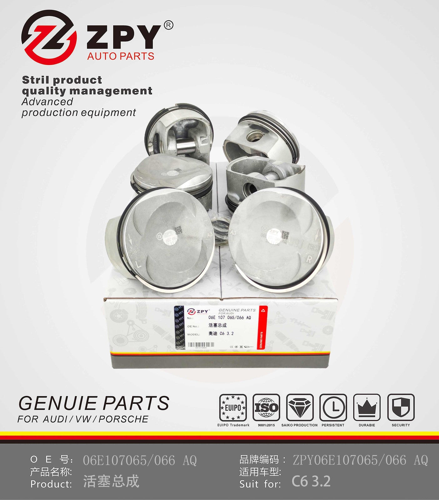 ZPY Piston assembly for Audi C63.2 06E107065AR 06E107065AQ 06E107065A