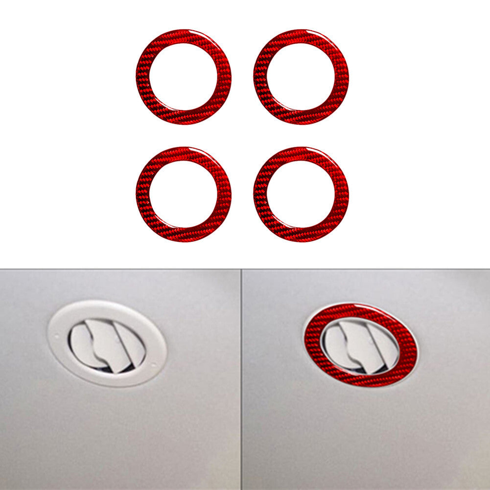 4X Red Carbon Fiber Rear Overhead Air Vent Trim For Silverado/tahoe/ for sierra 07-14