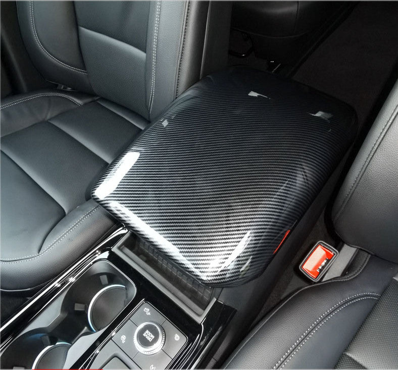 Carbon fiber Central Storage Box Cover Trim for Ford Explorer 2020-2023