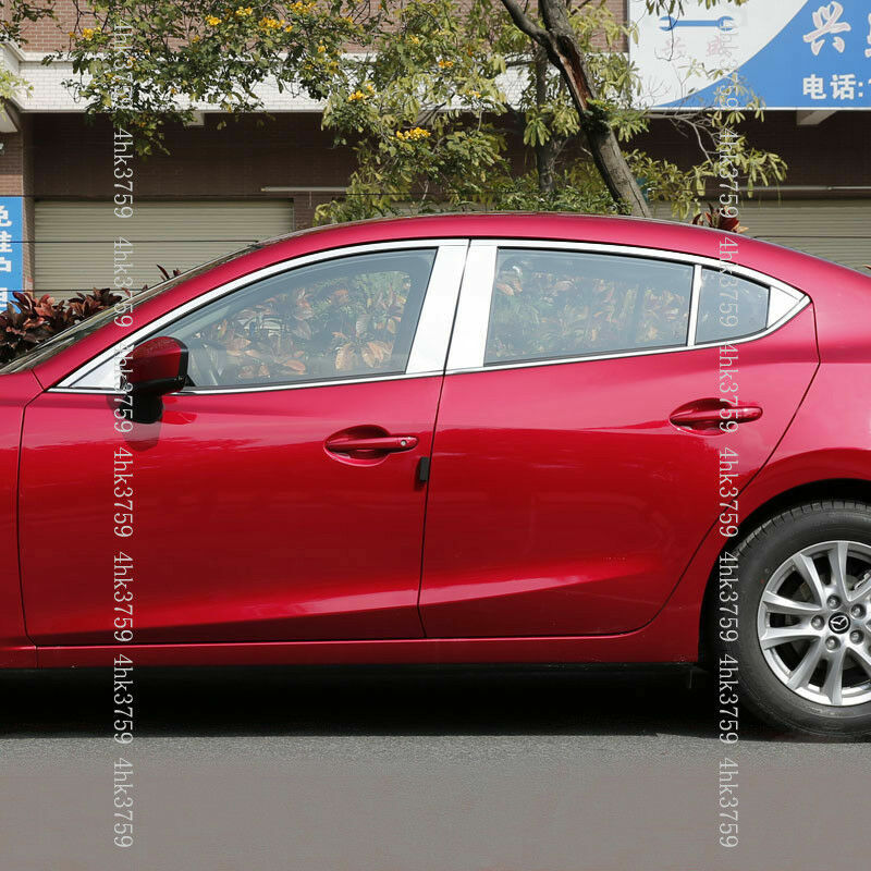 14X for Mazda 3 Axela Sedan 17-18 Stainless Door Window Frame Sill Molding Trim