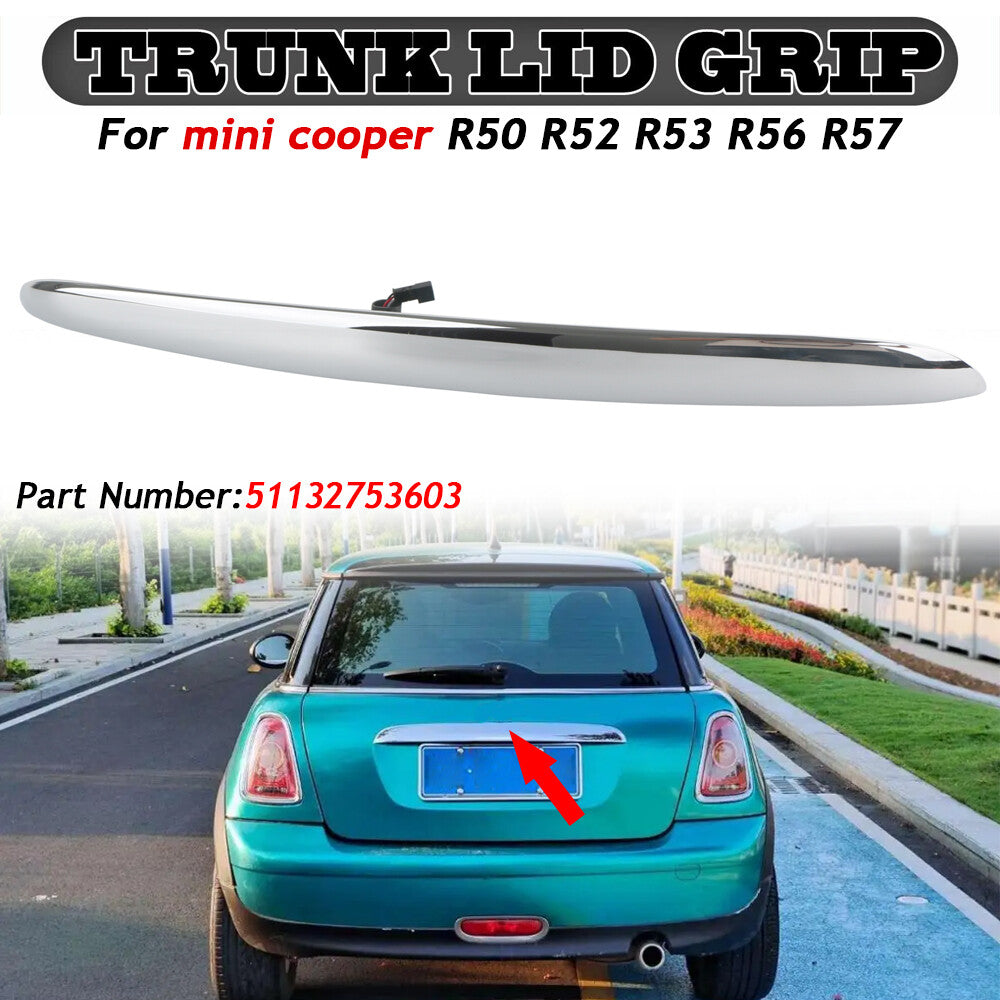 Chrome-plated rear trunk lid handle suitable for Mini Cooper R55 R56 R57 R58 R59 2007-2015