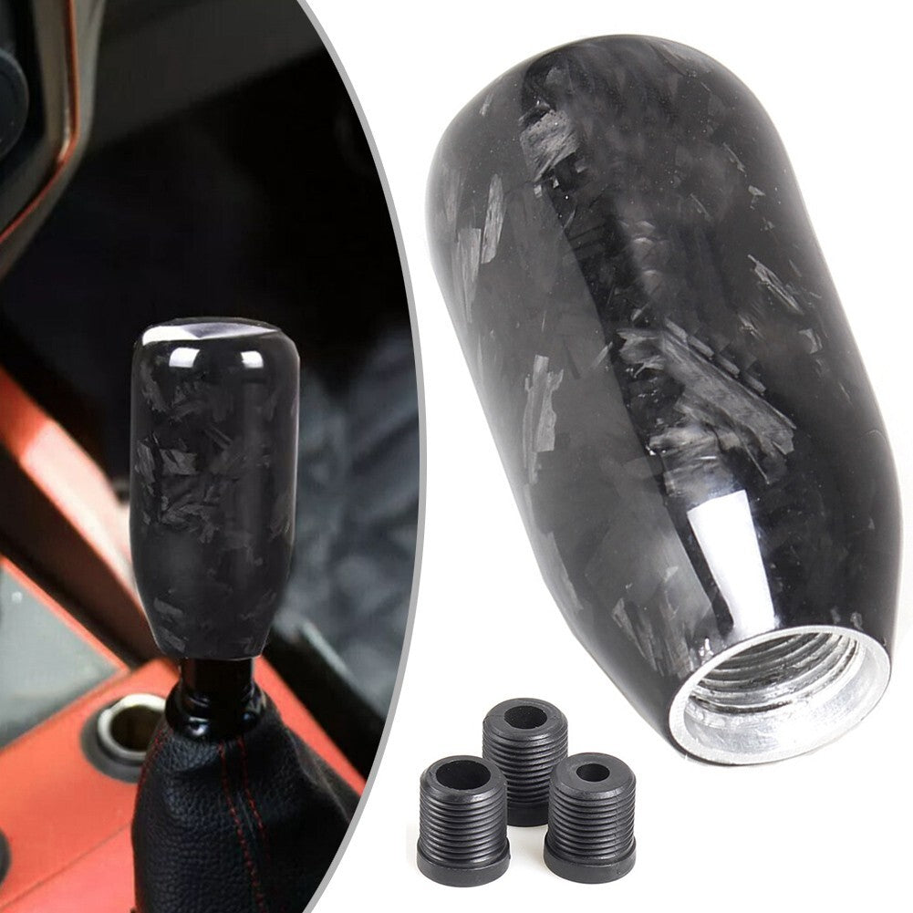 Forged Black Carbon Fiber Automatic Manual MT Gear Shift Knob Shifter