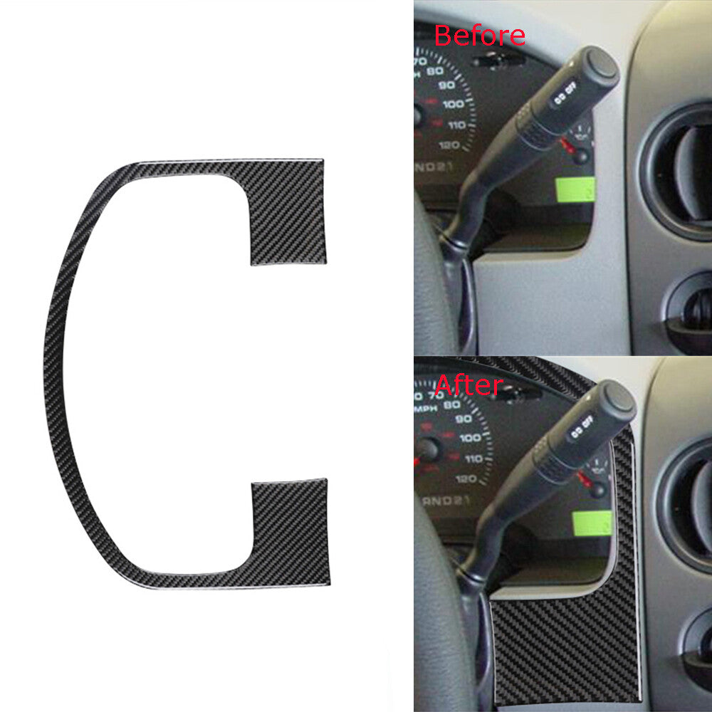 Carbon Fiber Speedmeter Cluster Panel Trim Cover for Ford F150 2004-2008