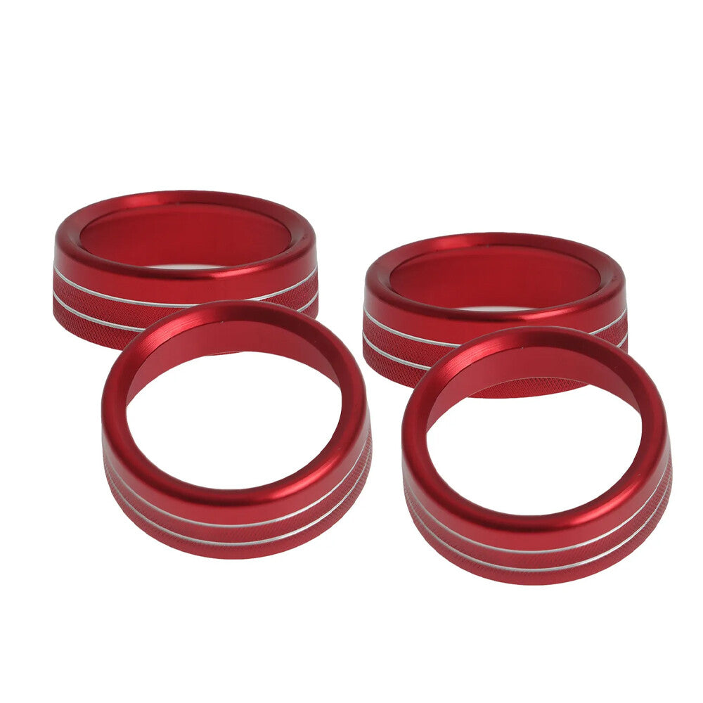 4Pcs AC Console 4WD Switch Knob Ring Cover Trim for Toyota Tacoma 2016-2020 Red