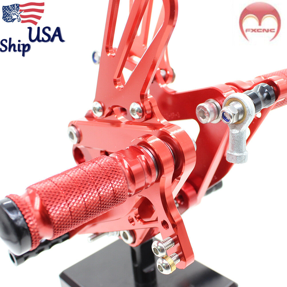 CNC rear wheel footrest, foot spikes, and pedals for Kawasaki ZZR600 (2005-2008, 2007-2006, ).