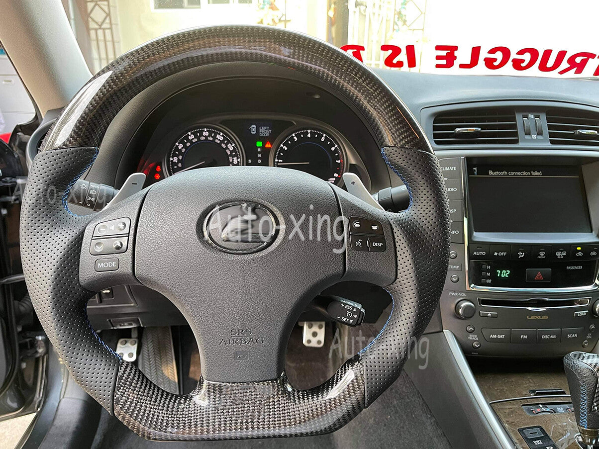 Sport Carbon Fiber Custom Steering Wheel for Lexus IS 250 300 350 ISF RED 2001+