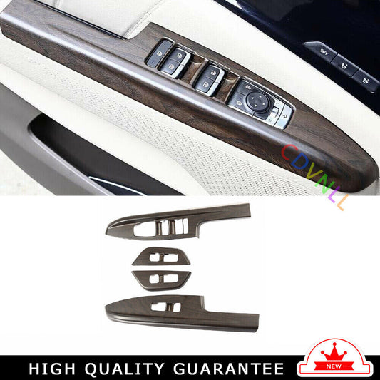 Glass Window Lifting Lock Panel Trim for Kia Carnival 2022-2023 Matte Wood Grain