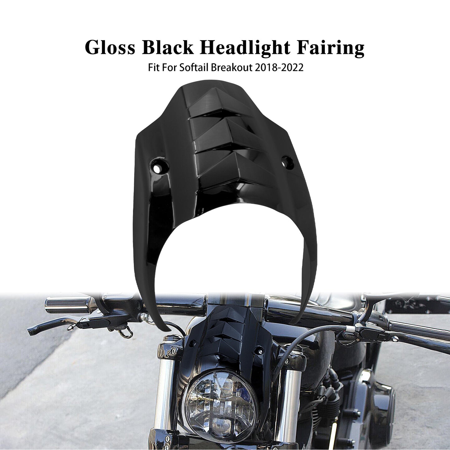 ABS Black Headlight Fairing Cover Fit for Harley Breakout FXBR FXBRS 2018-2023