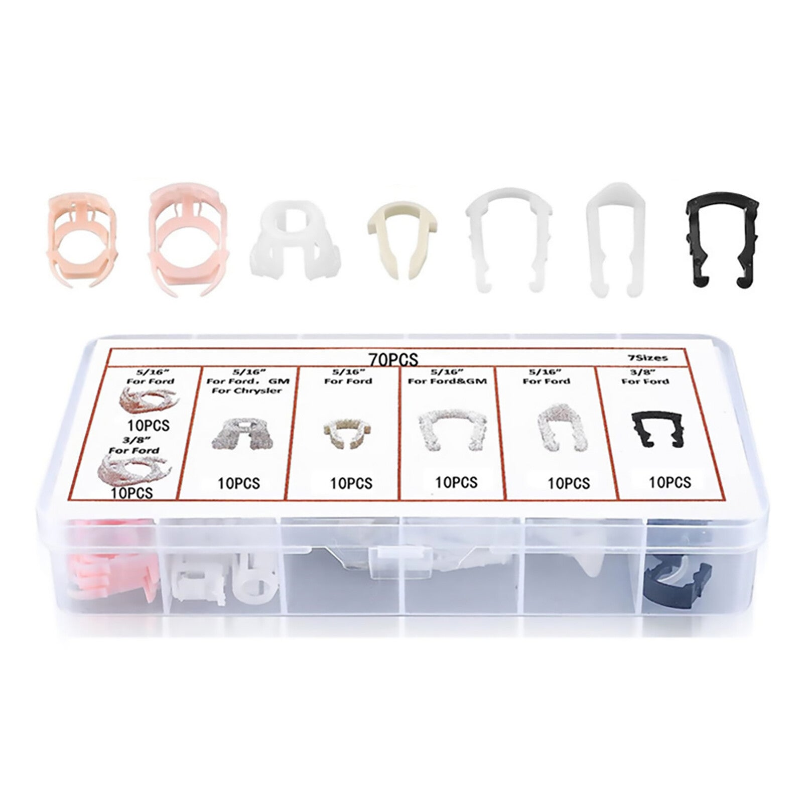 70 Fuel Line Retainer Clip Assortment Connections for Ford Car Accessories