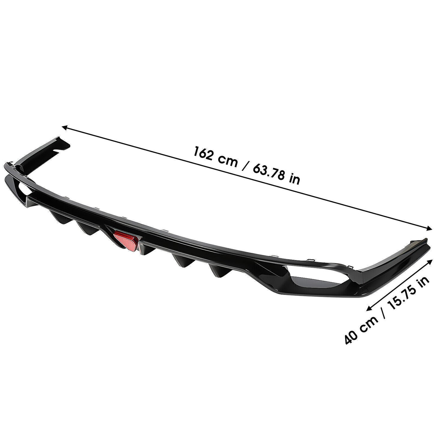 GLOSS BLACK REAR DIFFUSER W/ LED LIGHT FOR 2022-2024 for HONDA for CIVIC MC STYLE FE180
