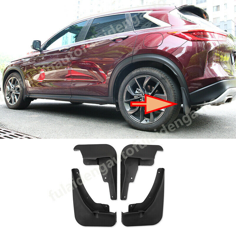 4x for Infiniti QX50 2019-2024 Black Mud Flaps Splash Guard Fender Mudguard kit