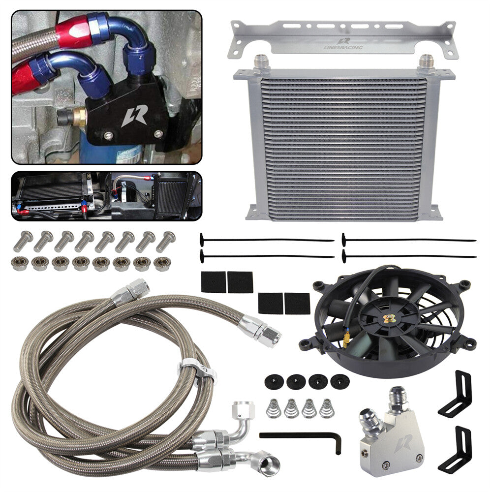 34 Row Oil Cooler Kit for Corvette C5 C6 C7 Camaro LS1 LS2 LS3 GM CK+7 Fan SL
