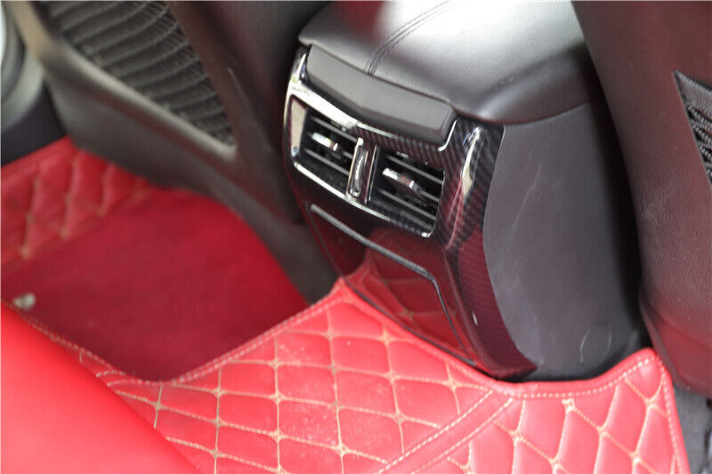 Car Rear Air Outlet Vent Frame Trim for Cadillac ATSL 2014-17 Black Carbon Fiber