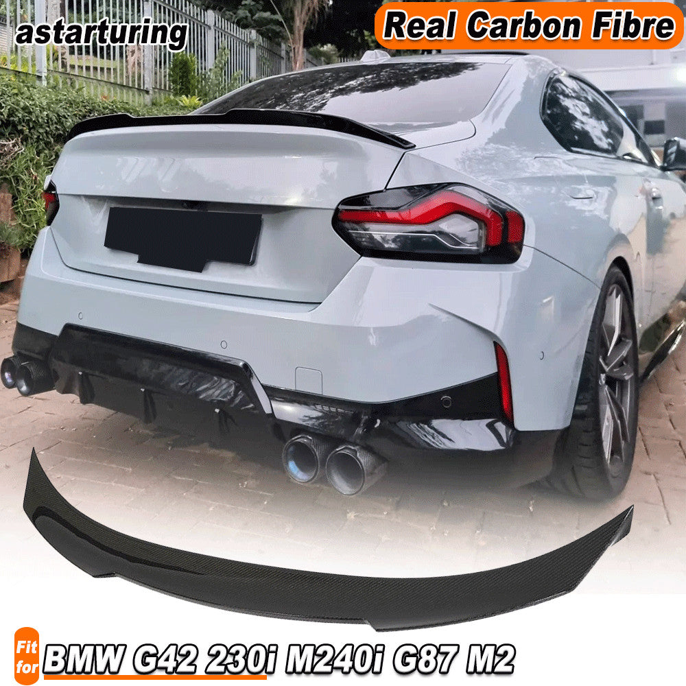 for BMW G42 230i M240i G87 M2 Coupe 2021-23 REAL Carbon Rear Trunk Spoiler Wing