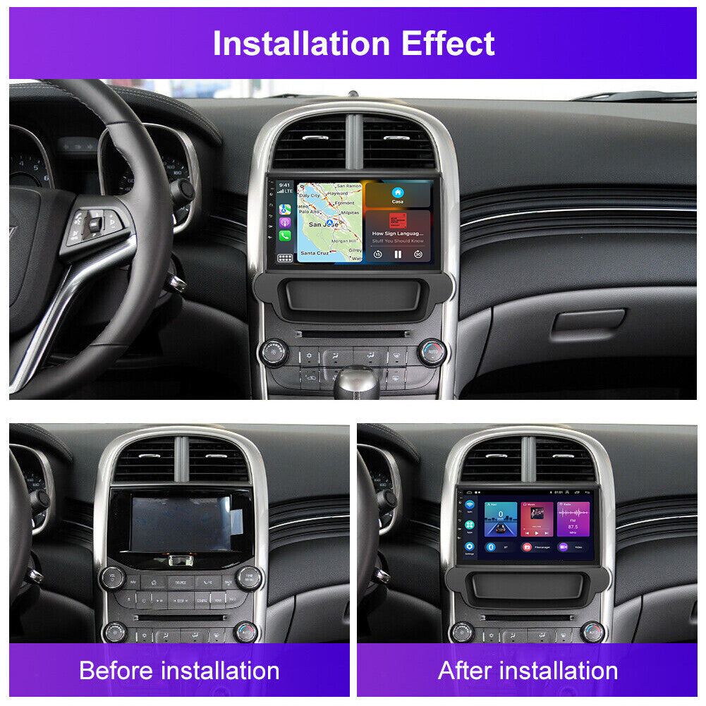 Car stereo Android 13 CarPlay radio, GPS navigation, WIFI compatible with for Chevrolet Malibu 2013-2015.