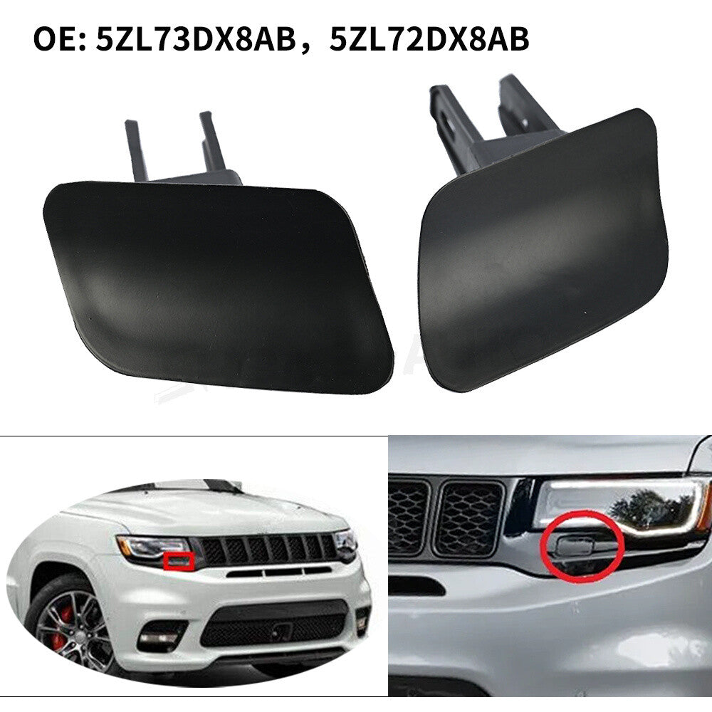 for JEEP GRAND CHEROKEE 2017-2021 SRT SRT8 TRACKHAWK HEADLAMP WASHER COVER SET