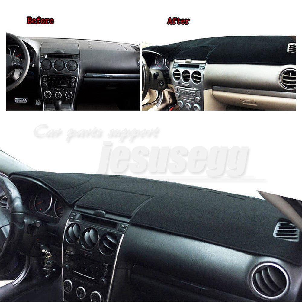 for Mazda 6 GG1 2003-2008 LHD Car Sun Shade Visor Pad Dashboard Cover Mat Black